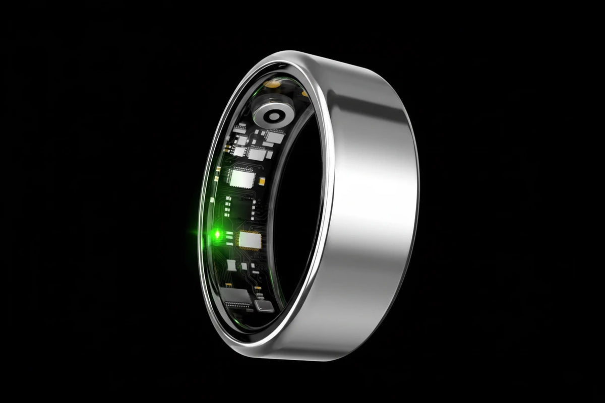 Bague Connectée R09 pour Homme et Femme avec Boîtier de Charge - Fréquence Cardiaque, Oxygène Sanguin, Température Cutanée, Étanche 5ATM