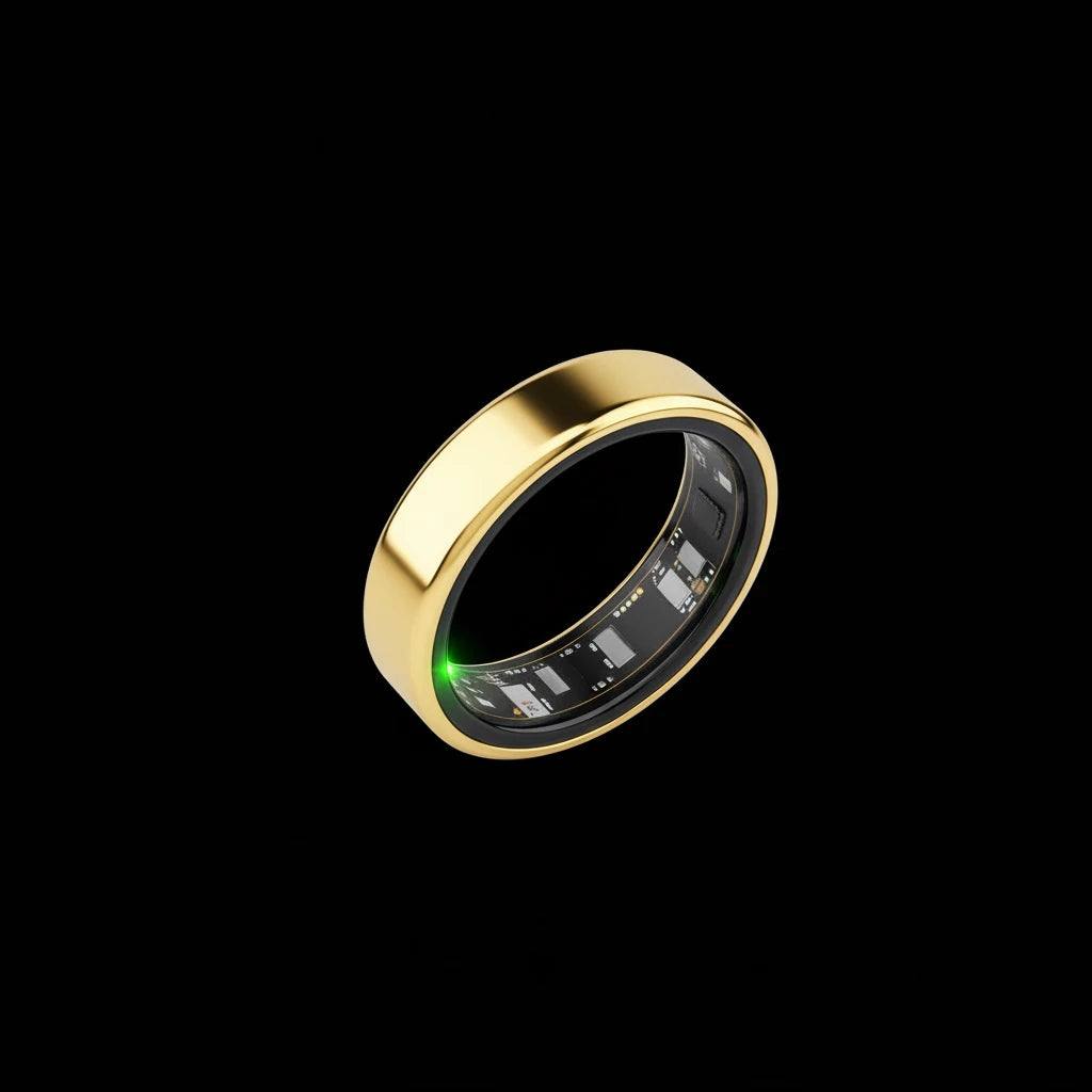 Bague Connectée R09 pour Homme et Femme avec Boîtier de Charge - Fréquence Cardiaque, Oxygène Sanguin, Température Cutanée, Étanche 5ATM